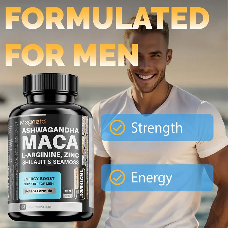 Men's Daily Vitality Formula - 20-In-1 Herbal Nutrient Blend For Energy & Stamina Support