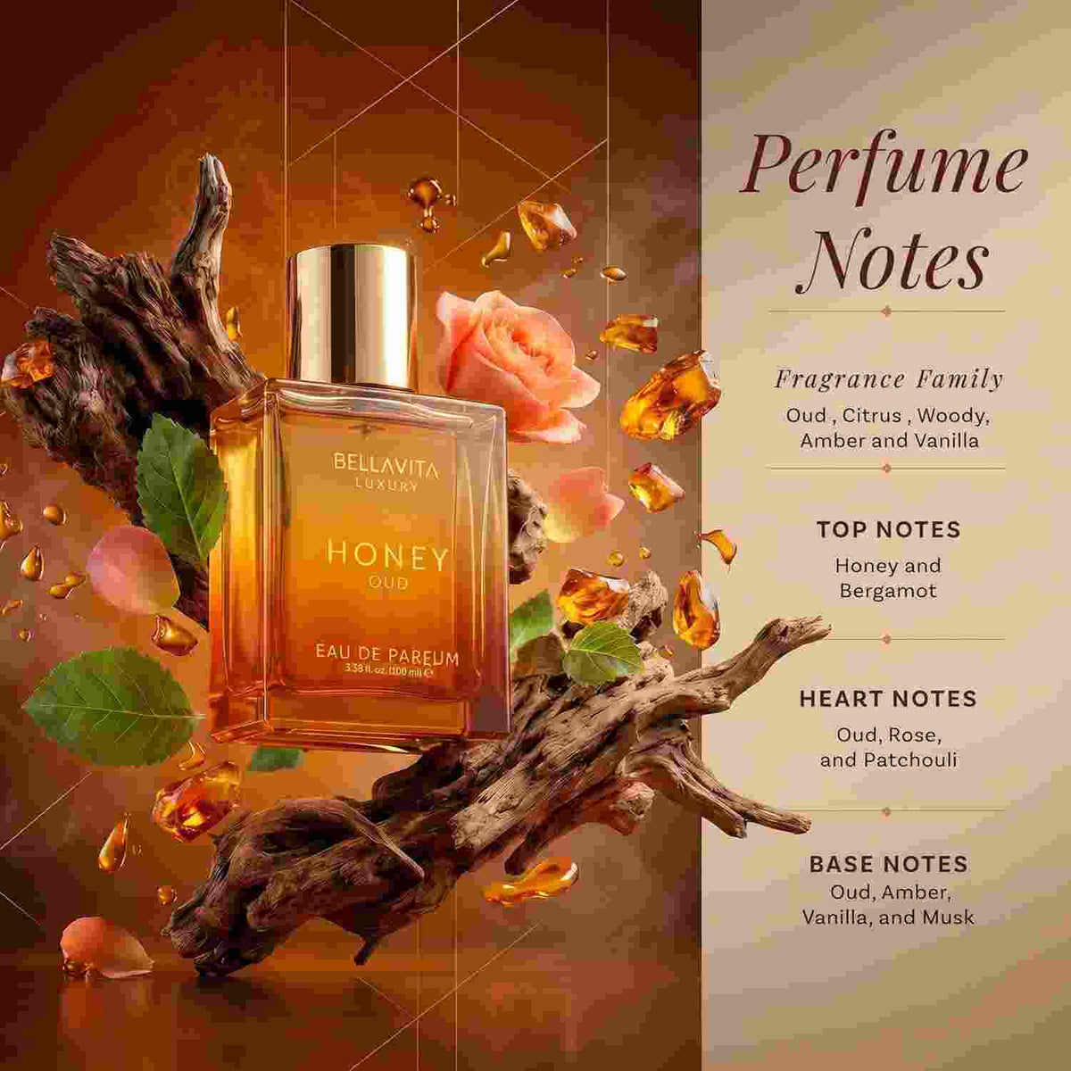 Luxurious Long-Lasting Honey Oud Eau De Parfum