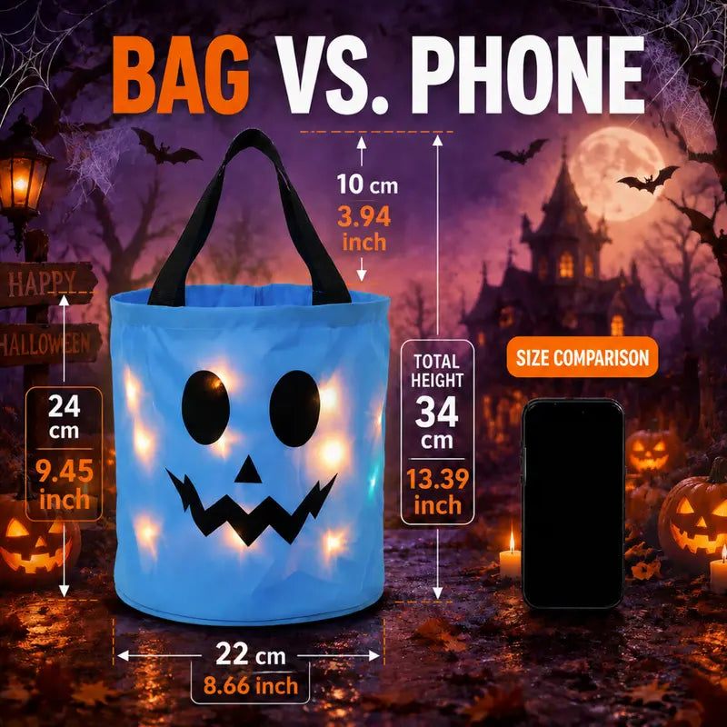 Halloween LED Light Candy Pumpkin Candy Bucket Sets