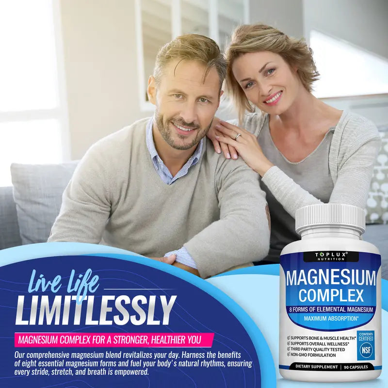 Toplux Magnesium Complex 8 Essential Magnesium Supplement | Buy 1 Get 1 Free