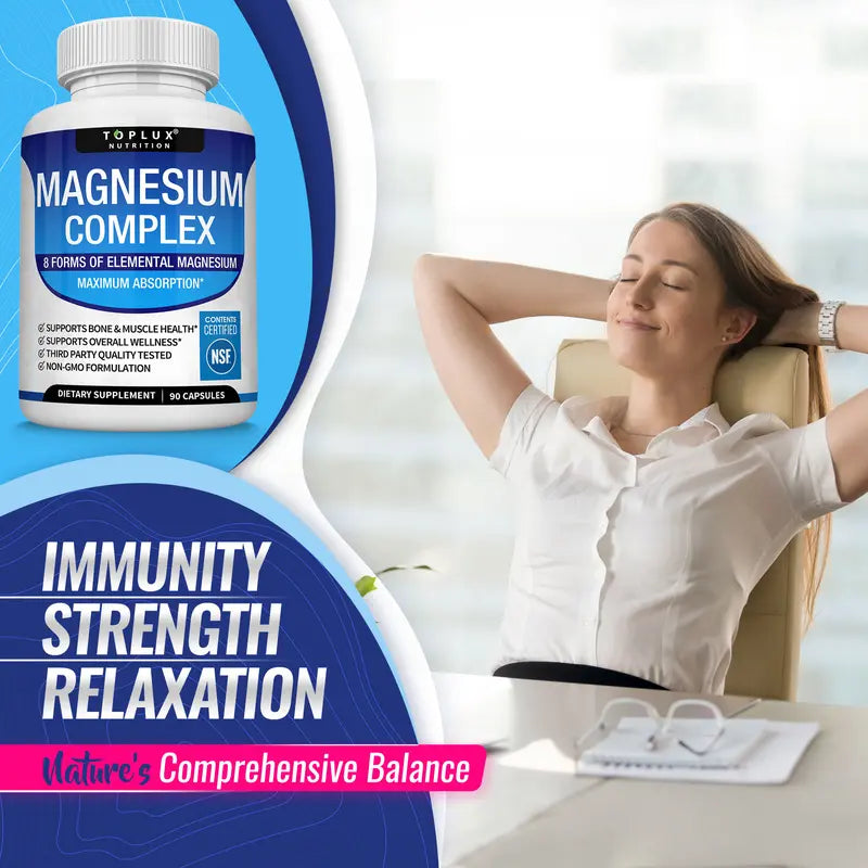 Toplux Magnesium Complex 8 Essential Magnesium Supplement | Buy 1 Get 1 Free