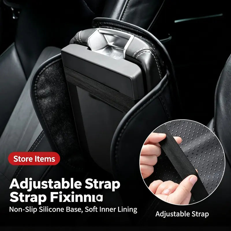 Ergonomic Memory Foam Car Armrest Cushion with Storage
