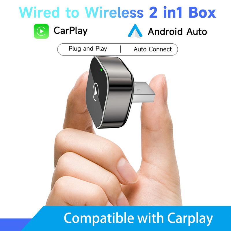 Wireless CarPlay & Android Auto Adapter: Instant Auto-Connect 2-in-1 Converter