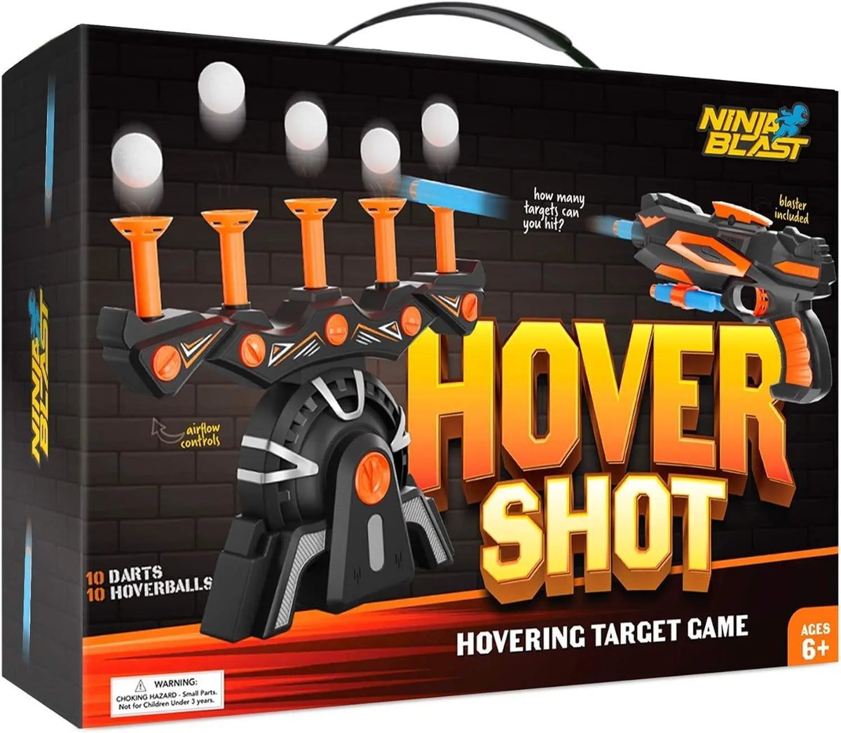 Floating Ball Shooting Target Set with Foam Blaster & Adjustable Airflow
