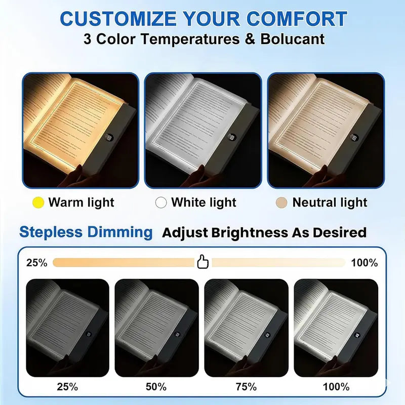 Ultra-Clear Flat Book Light for Night Reading