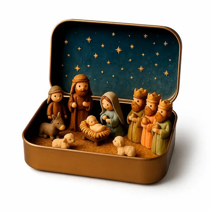 Pocket-Size Nativity Set – Tiny Storage Box For Christmas Display Anywhere