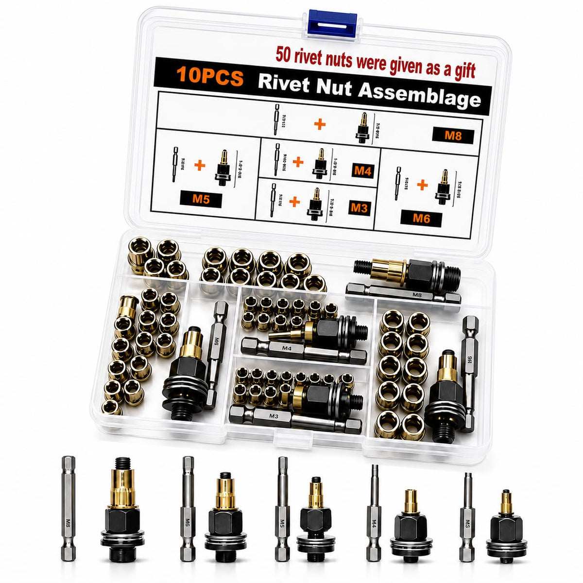 Heavy-Duty Hand Rivet Nut Tool Kit - Fast & Effortless Thread Fastening