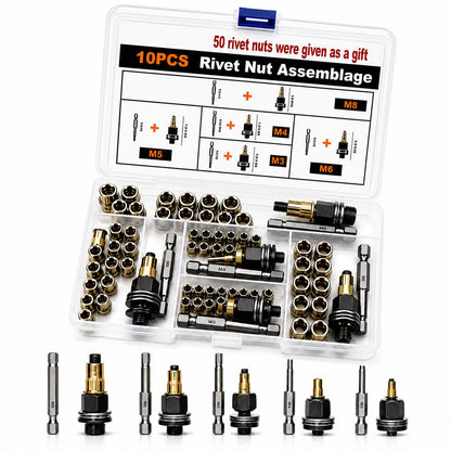 Heavy-Duty Hand Rivet Nut Tool Kit - Fast & Effortless Thread Fastening