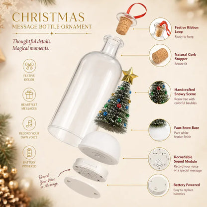 Recordable Christmas Message Bottle Ornament - Save Your Voice For A Meaningful Holiday Keepsake