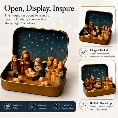 Pocket-Size Nativity Set – Tiny Storage Box For Christmas Display Anywhere