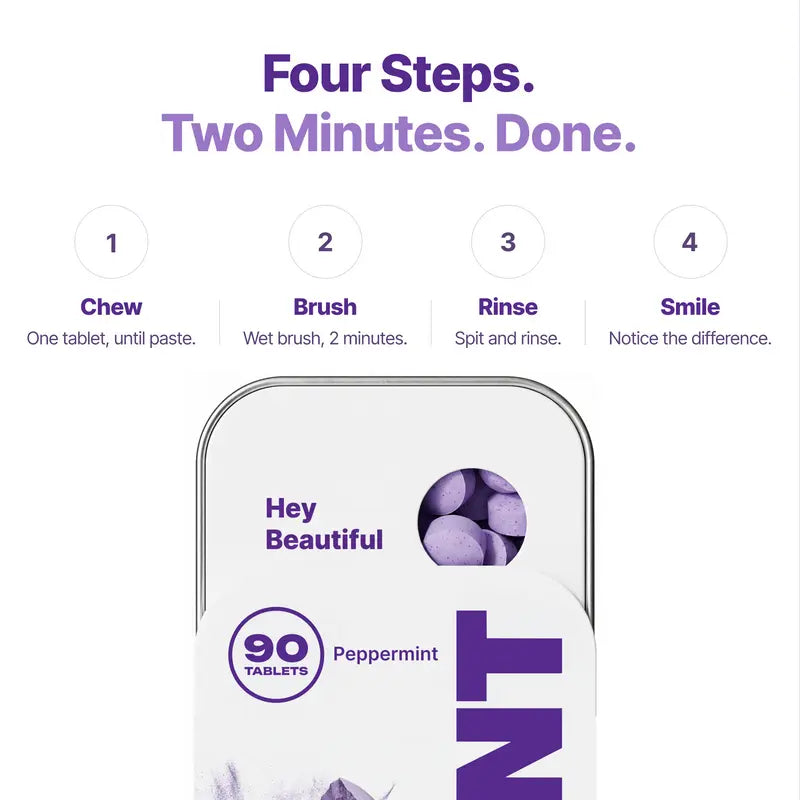Purple Toothpaste Tablets - Tone-Correcting Formula For A Brighter-Looking Smile