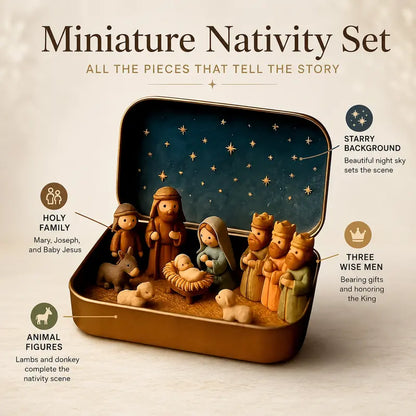 Pocket-Size Nativity Set – Tiny Storage Box For Christmas Display Anywhere