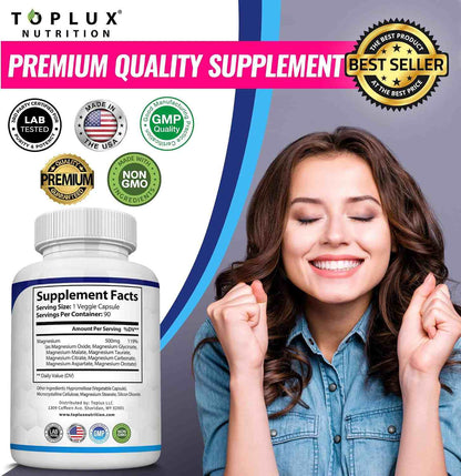 Toplux Magnesium Complex 8 Essential Magnesium Supplement | Buy 1 Get 1 Free