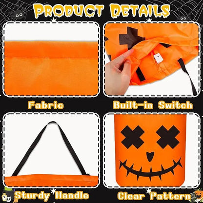 Halloween LED Light Candy Pumpkin Candy Bucket Sets