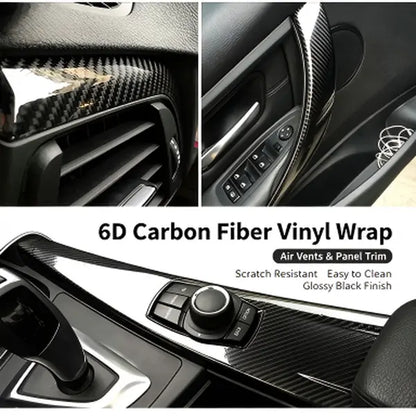 6D Ultra High-Gloss Carbon Fiber Vinyl Wrap Film