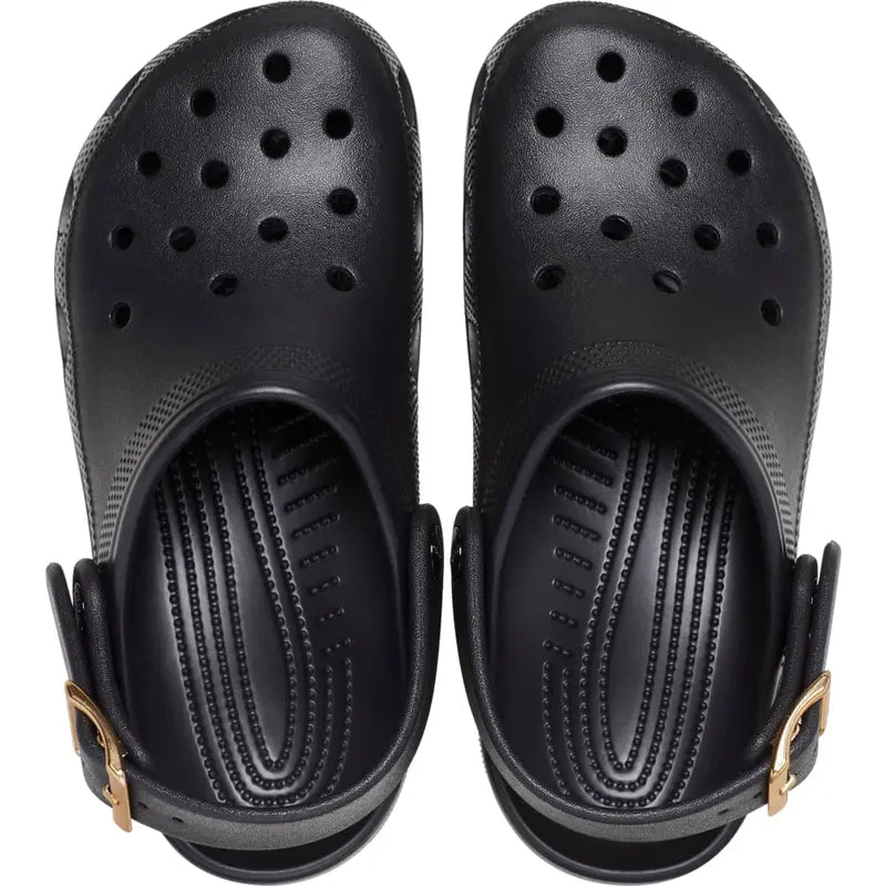 Elevate Everyday Comfort with Metallic Accent Platform Clogs