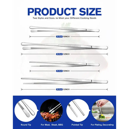 Precision Stainless Steel Culinary Tweezer Set For Chef-Grade Cooking & Plating