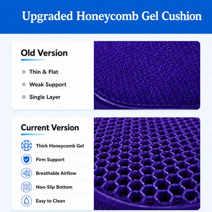 Ergonomic Gel Seat Cushion for Instant Back & Tailbone Pressure Relief