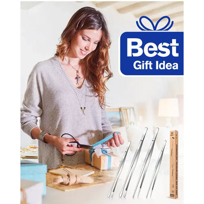 Precision Stainless Steel Culinary Tweezer Set For Chef-Grade Cooking & Plating