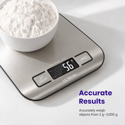 Ultra-Precision Digital Kitchen Food Scale - 1g High Accuracy & Easy Clean Stainless Steel