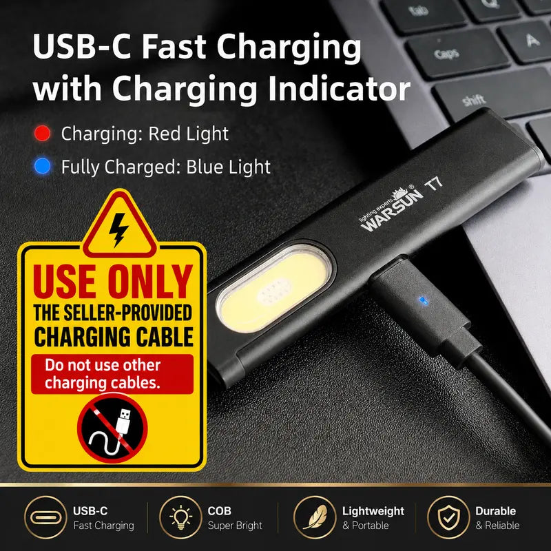 Ultra-Bright Rechargeable Pocket EDC Flashlight with COB Side Light