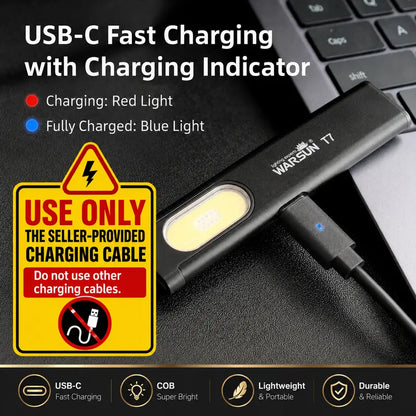 Ultra-Bright Rechargeable Pocket EDC Flashlight with COB Side Light