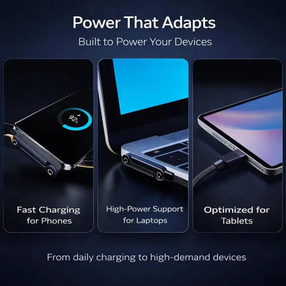 2-in-1 240W Fast Charging Cable with Foldable Phone Stand