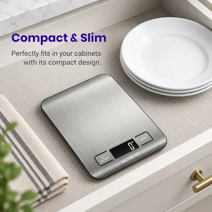 Ultra-Precision Digital Kitchen Food Scale - 1g High Accuracy & Easy Clean Stainless Steel