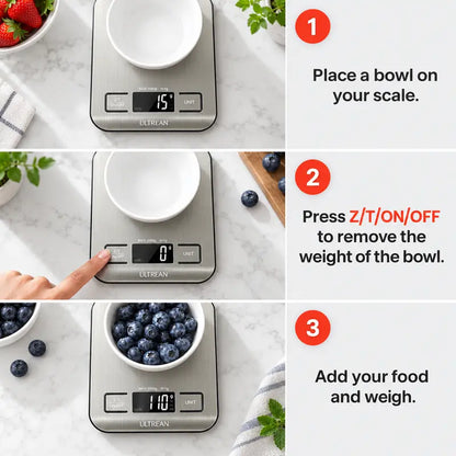 Ultra-Precision Digital Kitchen Food Scale - 1g High Accuracy & Easy Clean Stainless Steel