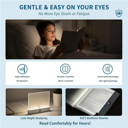 Ultra-Clear Flat Book Light for Night Reading