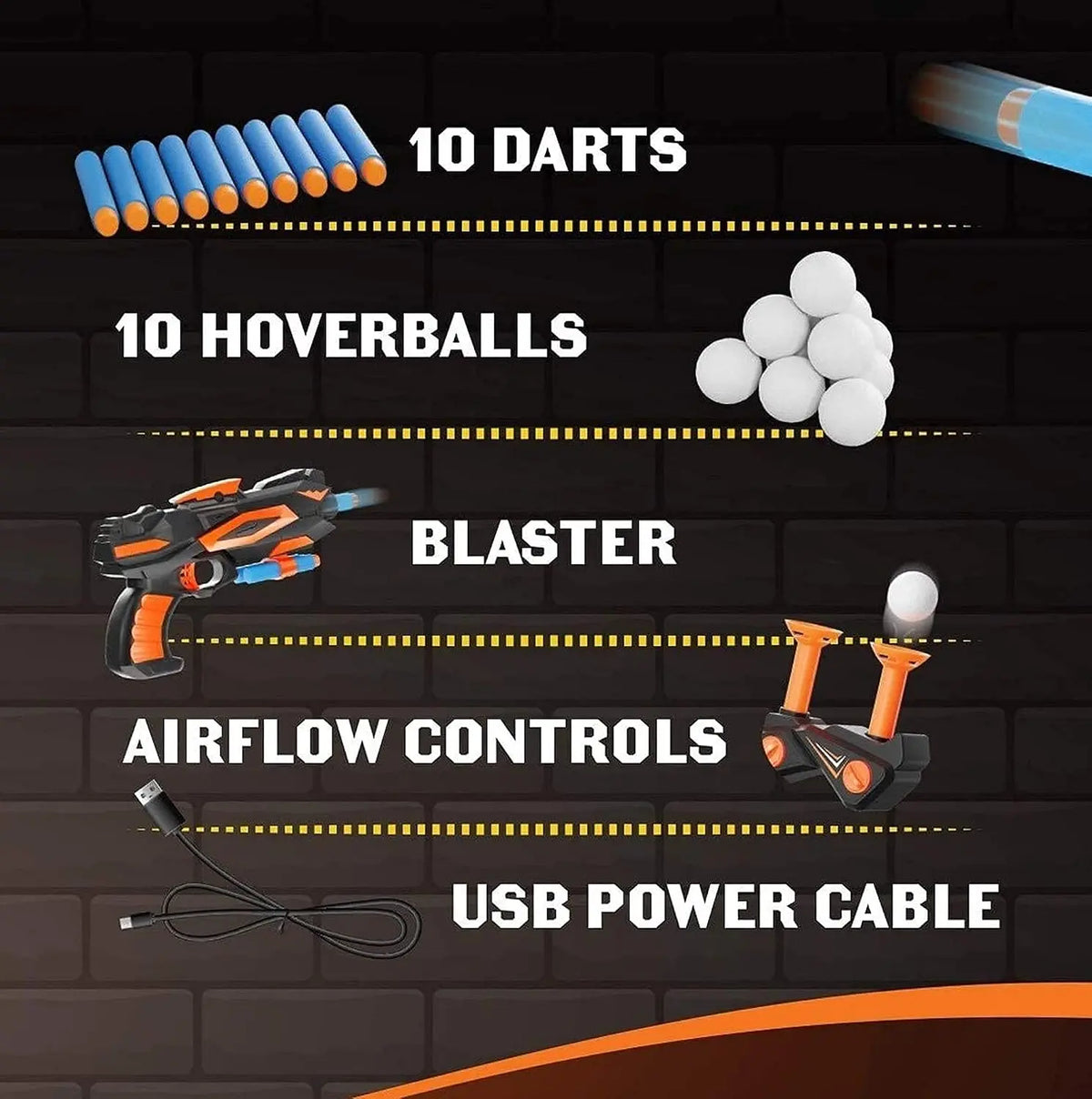Floating Ball Shooting Target Set with Foam Blaster & Adjustable Airflow