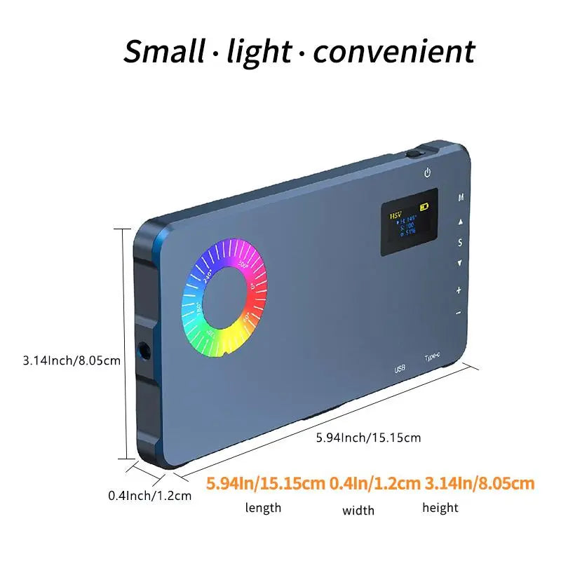 Portable Pocket RGB LED Video Light for Creator Studio
