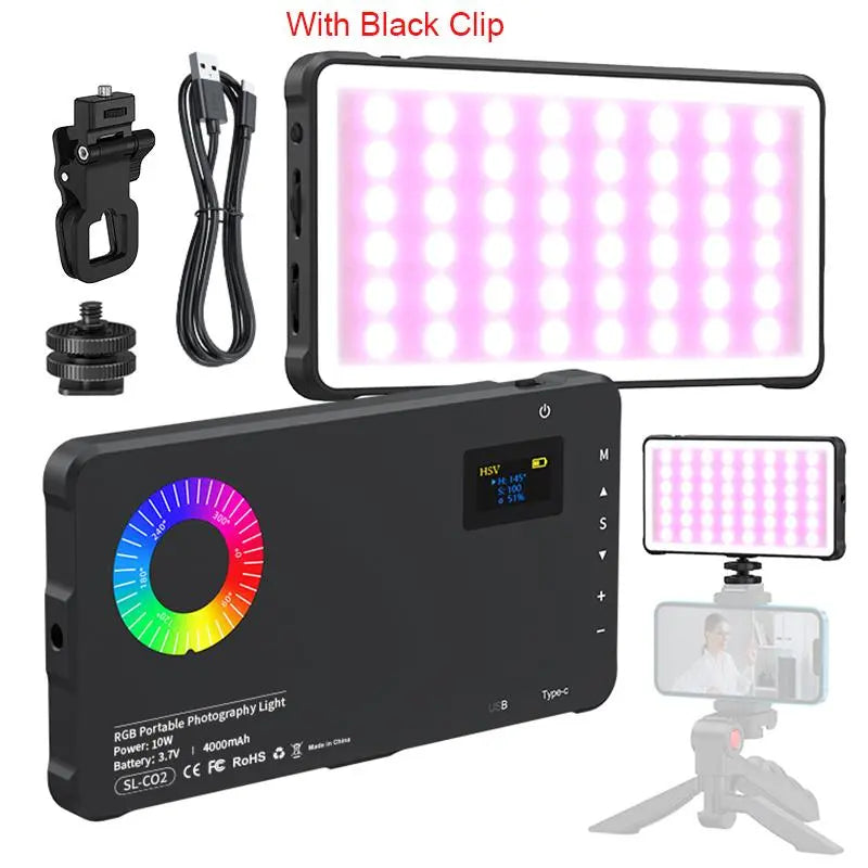 Portable Pocket RGB LED Video Light for Creator Studio
